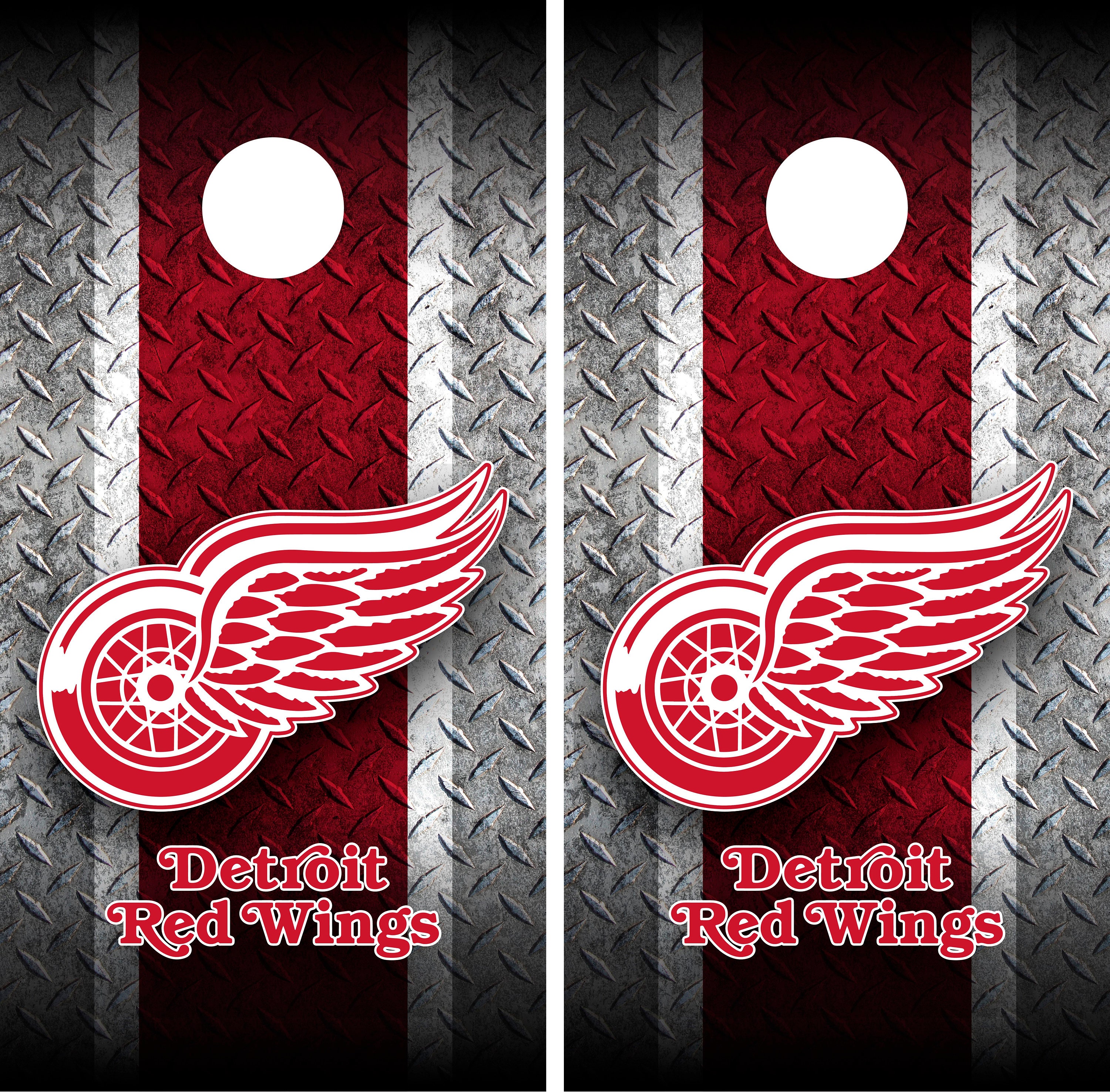 Free shipping Made in USA # Detroit red wings corn hole set of 2 decals 