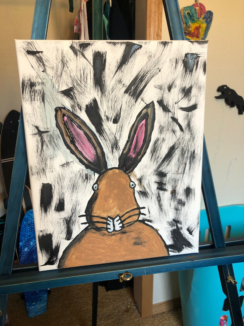 Silly Bunny Acrylic Painting image 1