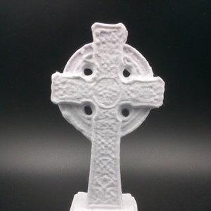 Celtic Cross 3D Printed Thick Rustic Christianity Sculpture Statue