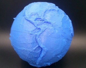 The World Earth Planet Globe 3D Printed Model Sculpture with Ocean Topography, Pick Color