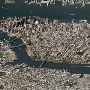New York City NY Manhattan USA Aerial Photo Poster Art Print 7 x 24 in