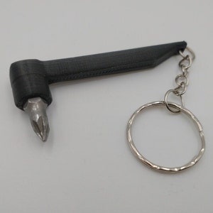Small Mini Right Angle Hex Bit Screwdriver Handle Keychain Holder Pick Color