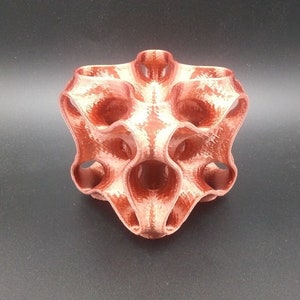 Schoen Manta Surface Curved Cube Math Model Sculpture 3D Printed - Pick Color
