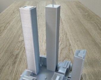 Original WTC World Trade Center Twin Towers New York City NY 6&quot; 1:3500 Scale Architectural Model - Many Color Options