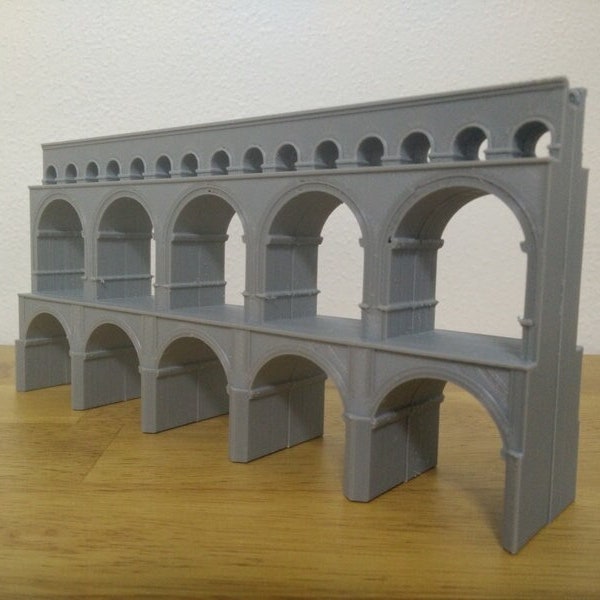 Roman Aqueduct Bridge Pont du Gard France Architectural Model 4" - Pick Version, Many Color Options