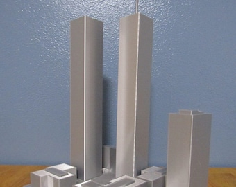 Original WTC World Trade Center Torres Gemelas Nueva York NY 12.6" Modelo arquitectónico escala 1:1750 - Muchas opciones de color