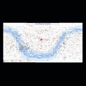 Messier-object sterrenkaart kaart sterrendiagram astronomie wetenschap poster