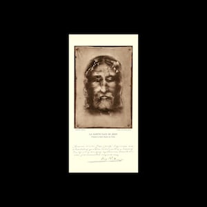 Holy Shroud of Turin Face of Jesus Christ Portrait Drawing Art Print 12 x 24 in Sepia
