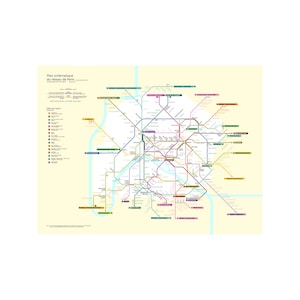 Paris France Metro System Subway Diagram Map Train Rail Railroad