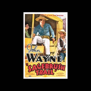 Sagebrush Trail 1933 John Wayne Western Movie Poster Vintage Film