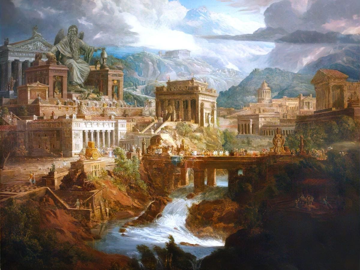 Jupiter Pluvius Colossal Statue Lebadeia Greece Gandy Painting