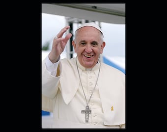 Pope Francis Jorge Bergoglio Portrait Waving Vatican Art Photo Poster