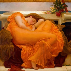 Frederic Lord Leighton Flaming June Woman Sleeping Painting Poster Art Print