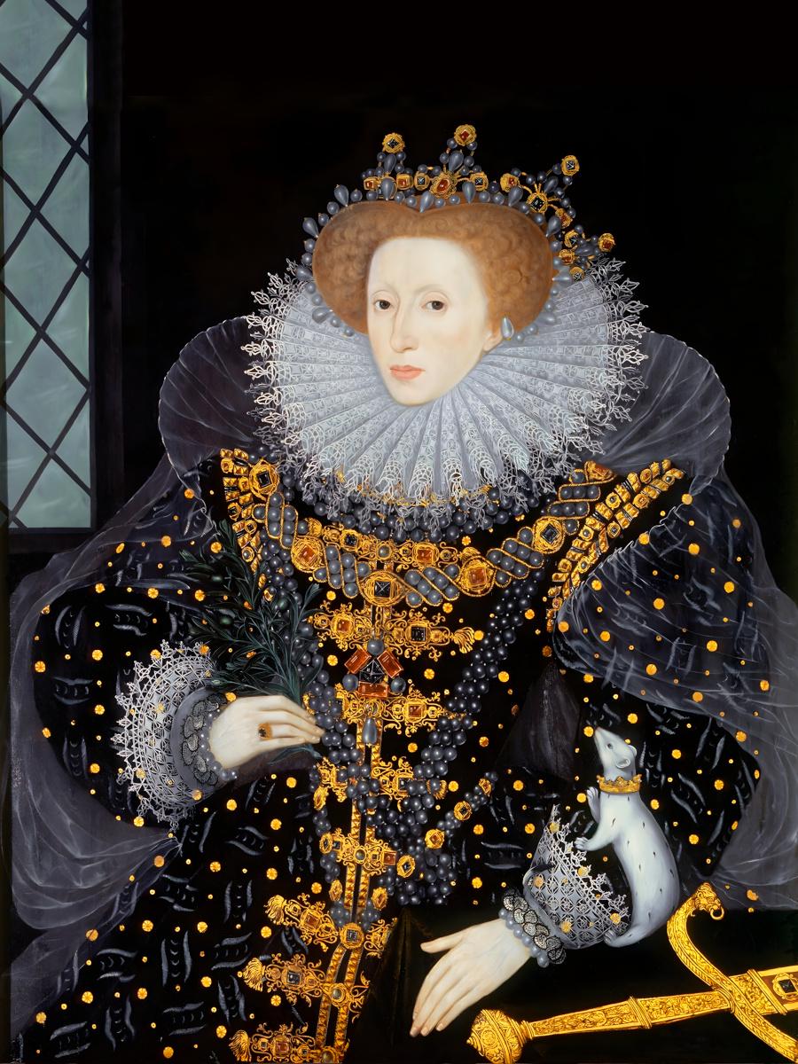 エリザベス1世女王 イギリス オコジョの毛皮肖像画 ポスター アート