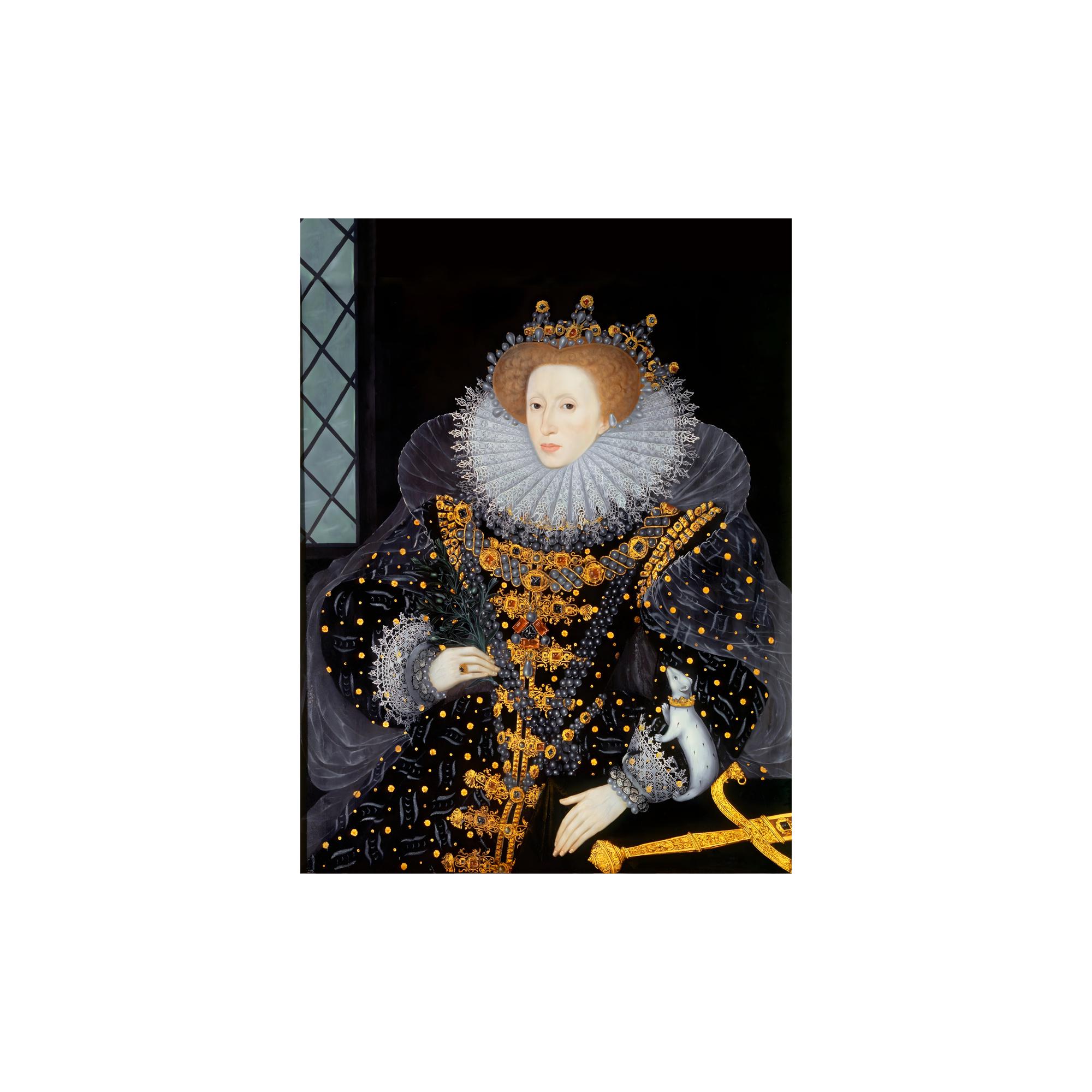 エリザベス1世女王 イギリス オコジョの毛皮肖像画 ポスター アート