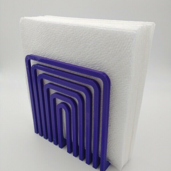 Vertical Napkin Napkins Holder Line Stand 3D Print Hole Design - Choice of Color