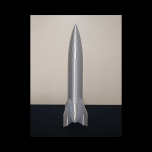 Retro Rocket Outer Space Spaceship Aircraft Model Sculpture 3D Print - Pick Color