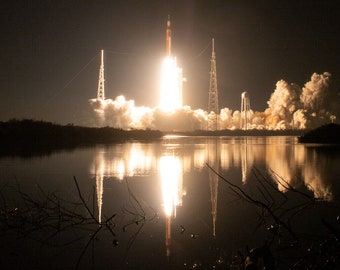 Artemis I Space Launch System SLS Rocket Photo Poster Art Print