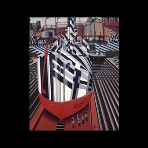 Dazzle-ships in Drydock at Liverpool by Edward Wadsworth Painting Poster Print