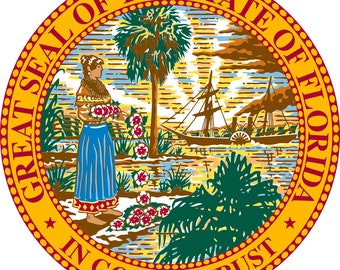Seal of the State of Florida United States Seals Poster Art Print