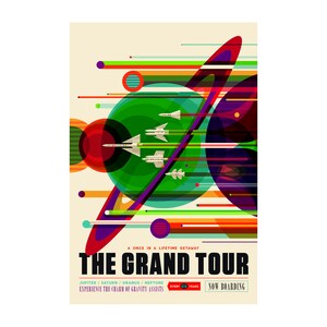 Visions of the Future - The Grand Tour - Retro Future Space Travel Tourism Exploration Poster