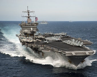 USS Enterprise Aircraft Carrier Ship Navy Atlantic Photo Poster Print