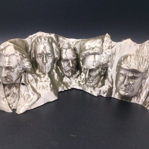 Mount Rushmore with Donald Trump Trumpmore U.S. President 3D Printed Sculpture 7 in - Choice of Size and Color
