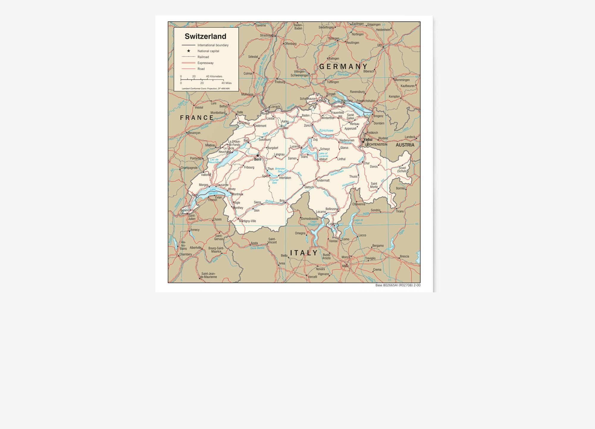 スイスの地図 - Etsy 日本