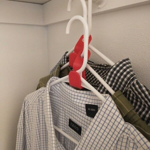 Space Saving Saver Compact Closet Clothes Hanger Hooks 3D Print - Pick Color - 6 PCS