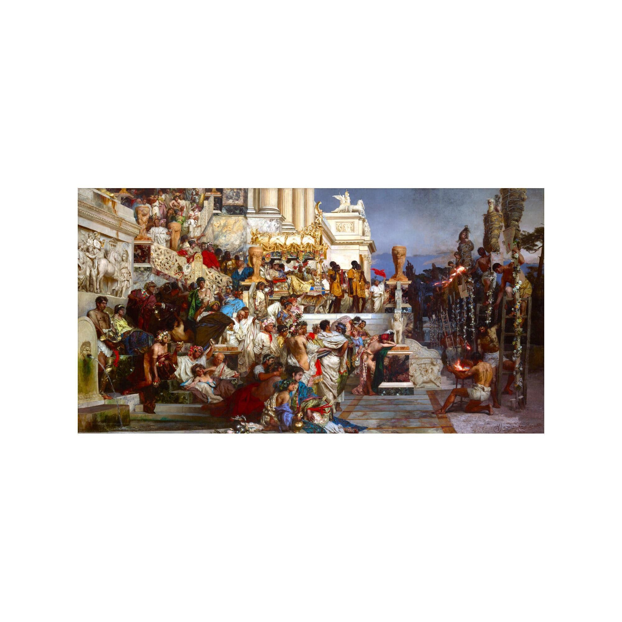 ネロの松明 ヘンリク・シェミラツキ 1876年 古代ローマ絵画ポスター