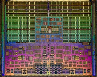 UltraSPARC IV+ CPU Microprocessor Chip Die Magnified Poster Art Print 24 x 28 in