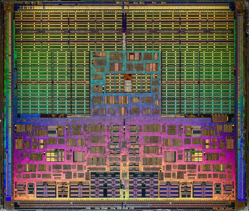 UltraSPARC IV CPU Microprocessor Chip Die Magnified Poster Art Print 24 x 28 in image 1