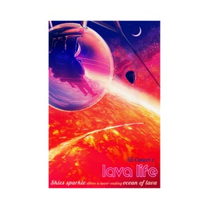 Visions of the Future - 55 Cancri e - Retro Future Space Travel Tourism Exploration Poster