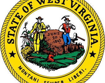 Seal of the State of West Virginia United States Seals Poster Art Print
