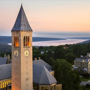Clock Tower at Cornell University Campus Ithaca New York Photo Poster Art Print