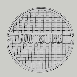 Custom Text Sewer Manhole Cover Drink Coasters Coaster 3D Print - Set of 4