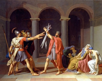 Oath of the Horatii Jacques-Louis David Soldiers Swords Painting Poster Print