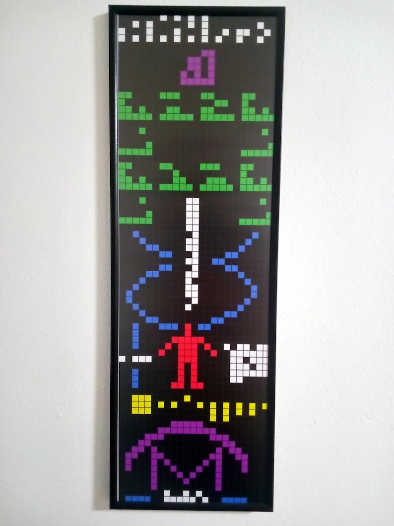 Arecibo-meddelande SETI Alien Signal Diagram Grafisk affisch Konsttryck 8 x 24 tum bild 4