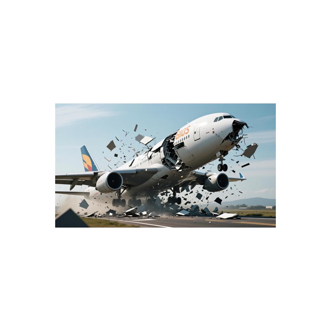 Plane Airliner Disintegrating Falling Apart During Take off Poster ...
