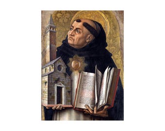 St. Saint Thomas Aquinas by Carlo Crivelli 1476 Art Painting Poster Print