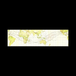 Apollo Earth Orbit Chart AEO Blatt 1 Landkarte Diagramm Poster Kunst Druck 60 x 220 cm
