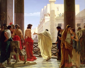 Ecce Homo Behold the Man Antonio Ciseri Jesus Pilate Painting Poster Art Print