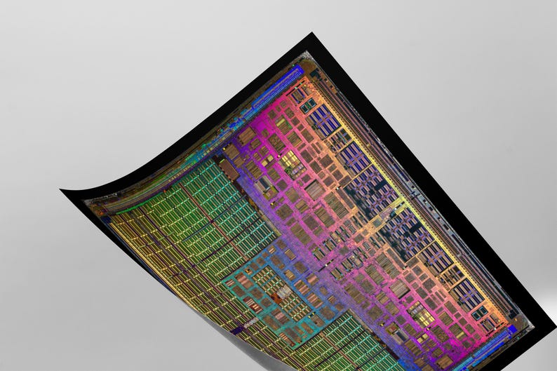 CPU Microprocessor Microchip Chip Die Silicon Magnified Photo Poster Art Print image 3