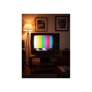 Nostalgia 20th Century 1980s Living Room Retro Vintage TV Test Pattern Print B