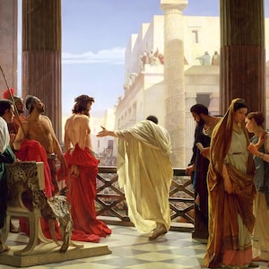 Ecce Homo Behold the Man Antonio Ciseri Jesus Pilate Painting Poster Art Print