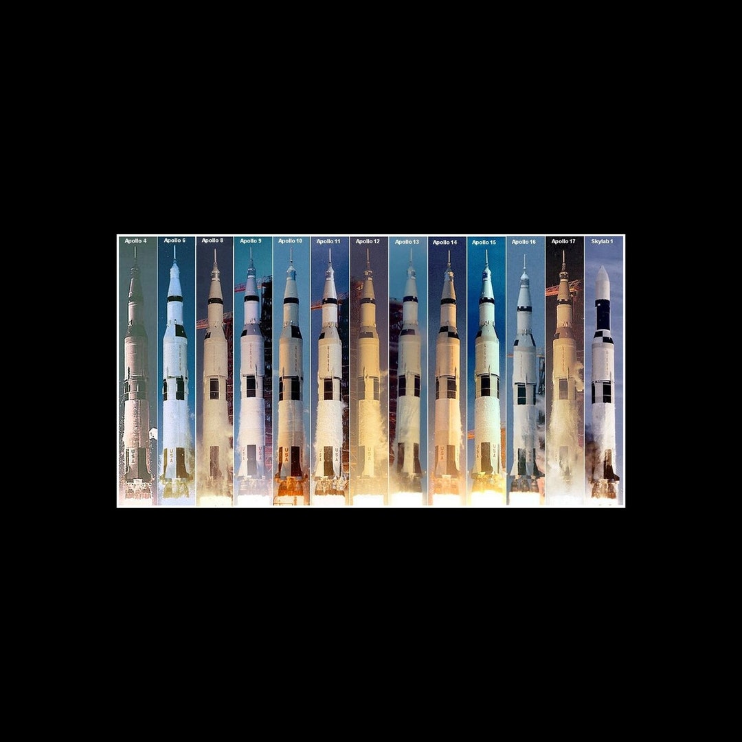 Collage Compilation of All Saturn V Launches Rocket Photo Poster Print ...