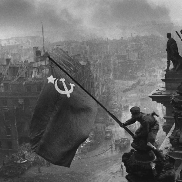 Raising the Soviet Flag over the Reichstag USSR World War 2 Berlin Poster Print