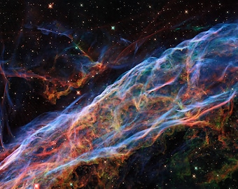 Veil Nebula Space Stars Hubble Teleskop Foto Poster Kunstdruck