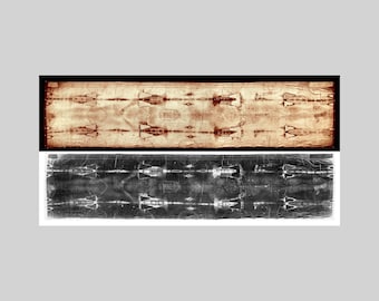 Shroud of Turin Jesus Christ Burial Cloth Photo Poster Print True Color with B+W Negative