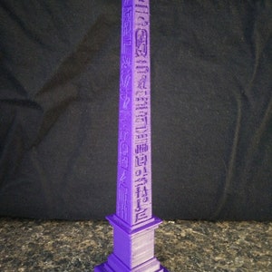 Obelisk with Hieroglyphs Ancient Egypt 3D Printed Model - Pick Size and Color